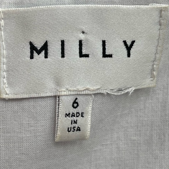 MILLY Black Denim Chambray Ruffle Popover Strapless Open Leg Pant Jumpsuit 6 - Picture 6 of 13